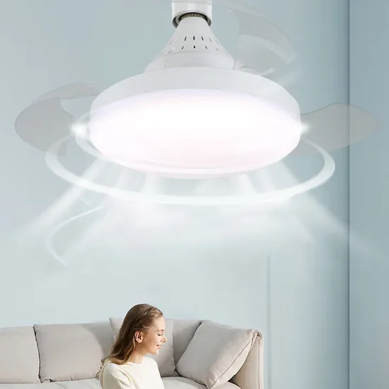 LED Fan Light Indoor Home Office Invisible Fan Leaf Storage Cool Summer