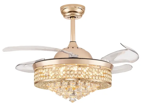 Modern Crystal Invisible Fan Light E27