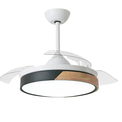 New Deluxe Decorative Invisible Blade White LED Ceiling Fan Light with Remote Control