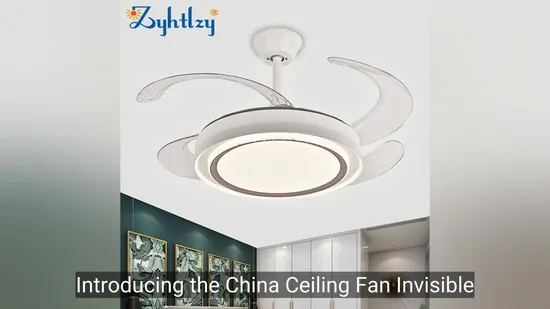 China Ceiling Fan Invisible Ceiling Fan Light with Retractable Blades for Home Decor 8926 