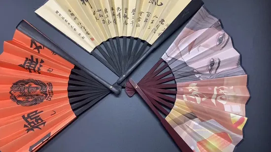 Handcrafted 26.5cm Bamboo Folding Fans with Artistic Designs for Home Decor Fans 