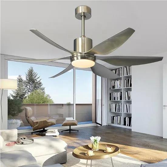 Modern Fan Lamp with Remote Control Retro DC Home Bedroom Living Room Restaurant Decorations Lighting (WH