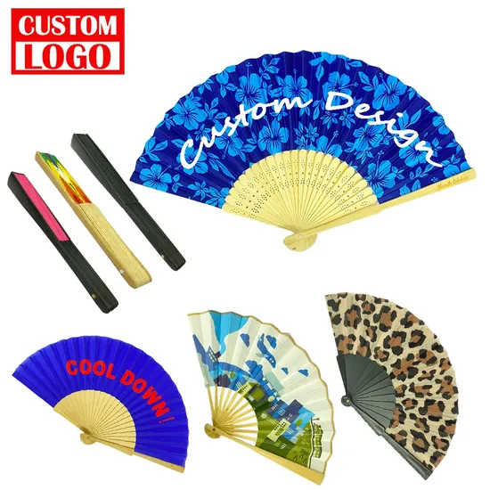 Promotional Gift Advertising Bamboo Hand Fans Decoration Flodable Fan for Wedding 