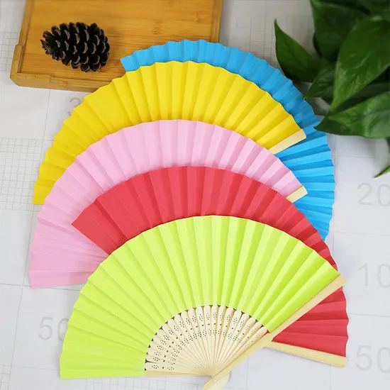 Bamboo Handheld Fan Fabric Silk Fans for Party Wedding Gifts Decoration 