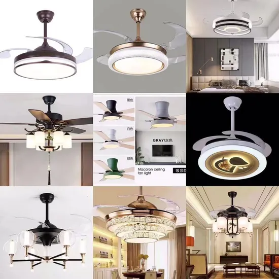 Decoration Acrylic Indoor Round with Fan Bedroom Living Room Modern LED Ceiling Lamp 