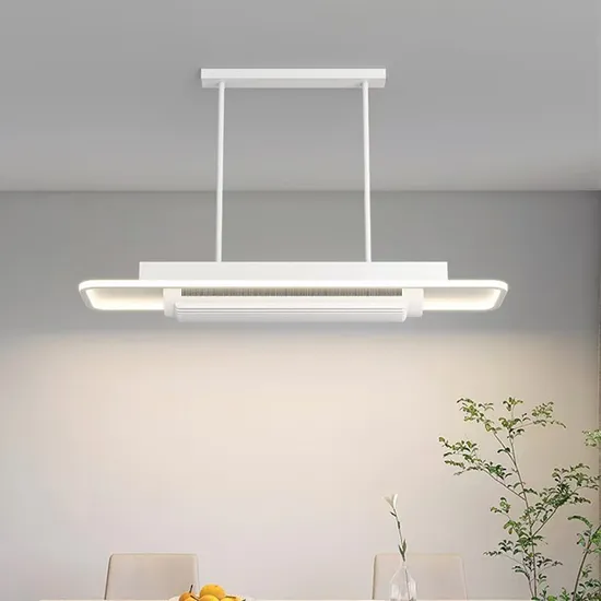 Iron Acrylic Material Body Invisible Bladeless LED Fan Light 