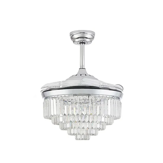 Silver Crystal Invisible Fan Light with Remote Control 