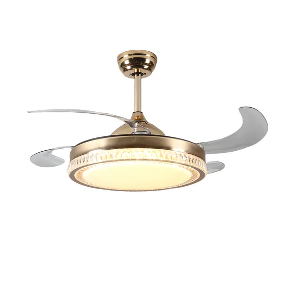 42inch Invisible Acrylic Fancy Retractable Ceiling Fan Light 