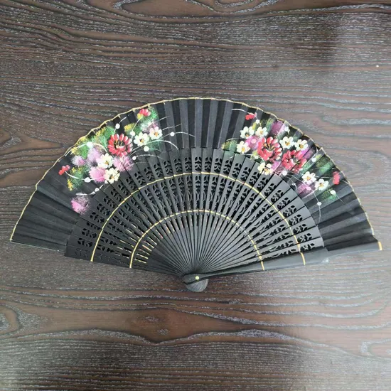 Personalized Wedding Decoration Wooden Party Hand Fan Hand Painted Spanish Wood Folding Fans 