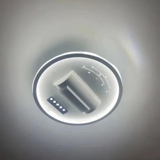 Bladeless Modern Square Remote Control White Invisible LED Ceiling Fan with Light for Living Room 