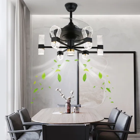 Creative Invisible Ceiling Fan Lights with Inverted Motor for Living Room 