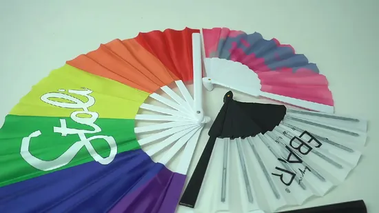 2025 New Design Wholesale Custom Logo Folding Printed Paper Fan Decoration 