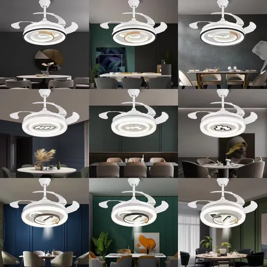 Decorative Invisible Ceiling Fan Light with Hidden Blades for Living Room 
