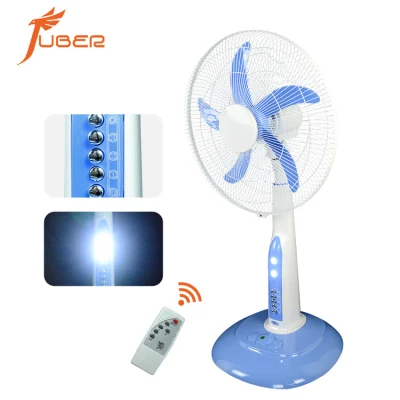Remote Control Saving Energy Rechargeable DC Fan with LED Light