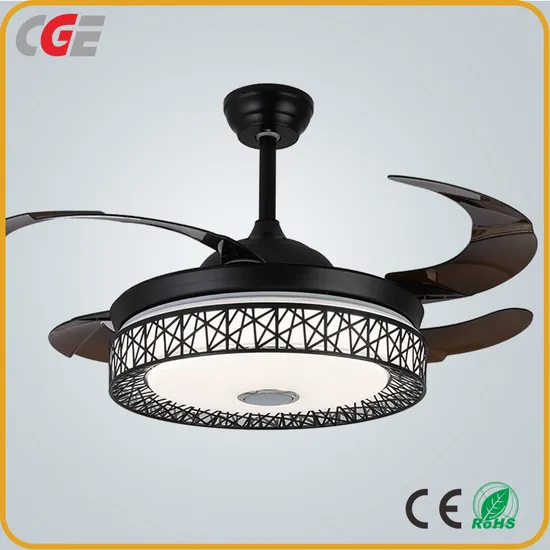 OEM Modern Bluetooth Music Ceiling Fan Light with Invisible Blades 