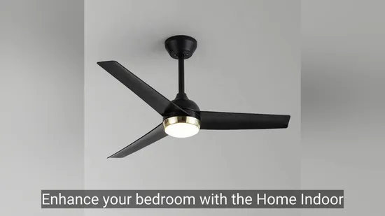 Home Indoor Decorate Bedroom Nordic Black 48 Inch Electric DC ABS Modern BLDC LED Ceiling Fan with Light 