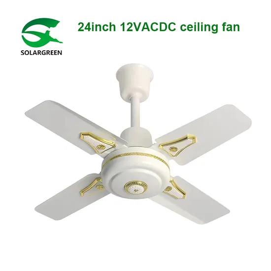 Acdc Solar Brown White Color Bedroom Office Decoration 24inch Ceiling Fan 