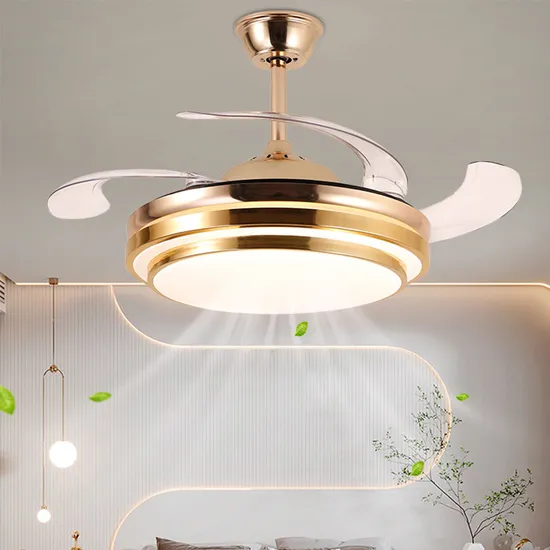 Wholesale Nordic Modern Home AC LED Remote Control Retractable Invisible LED Ceiling Fans Light 